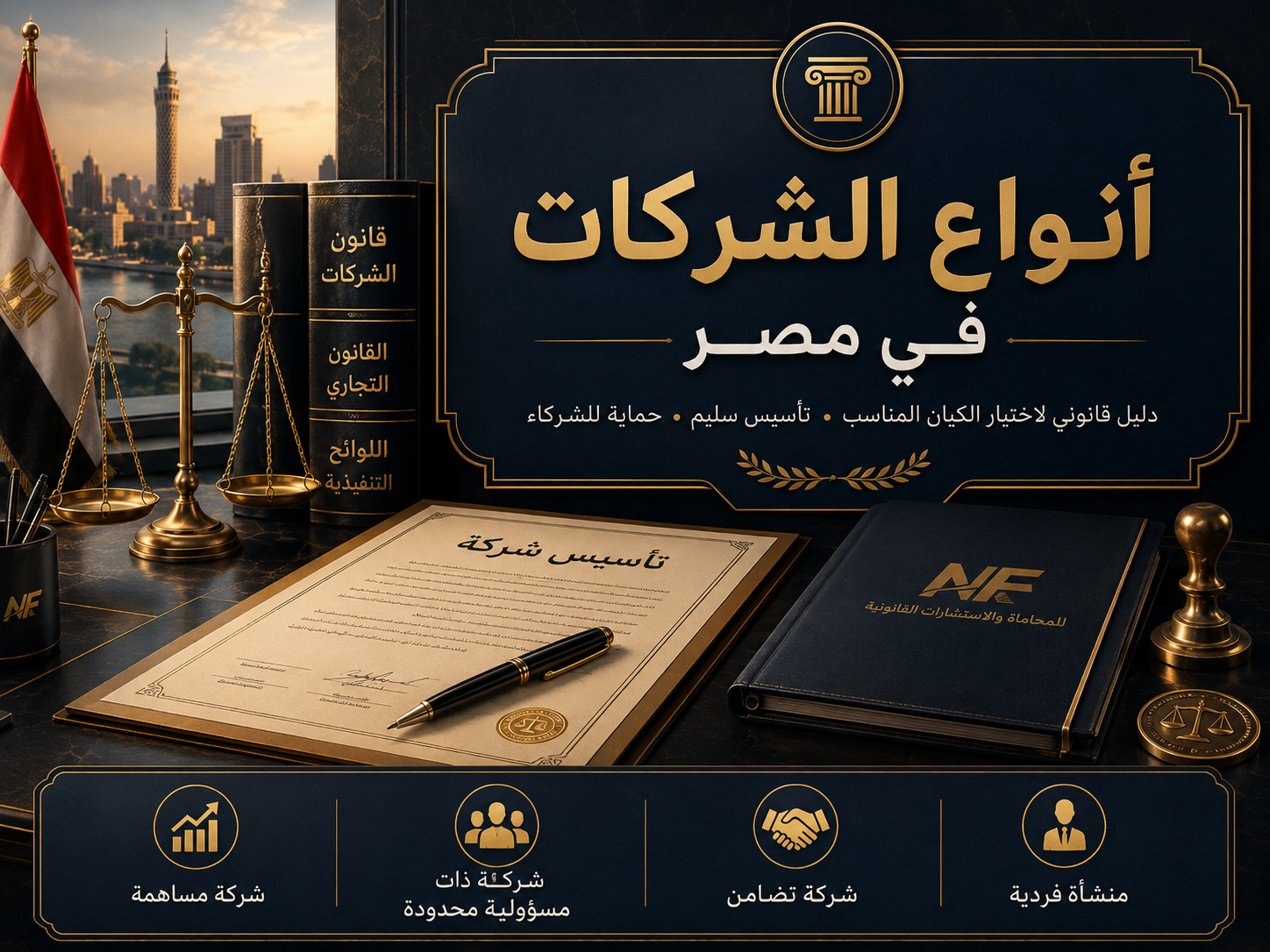 أنواع الشركات في مصر: الدليل الشامل لاختيار الشكل القانوني المناسب