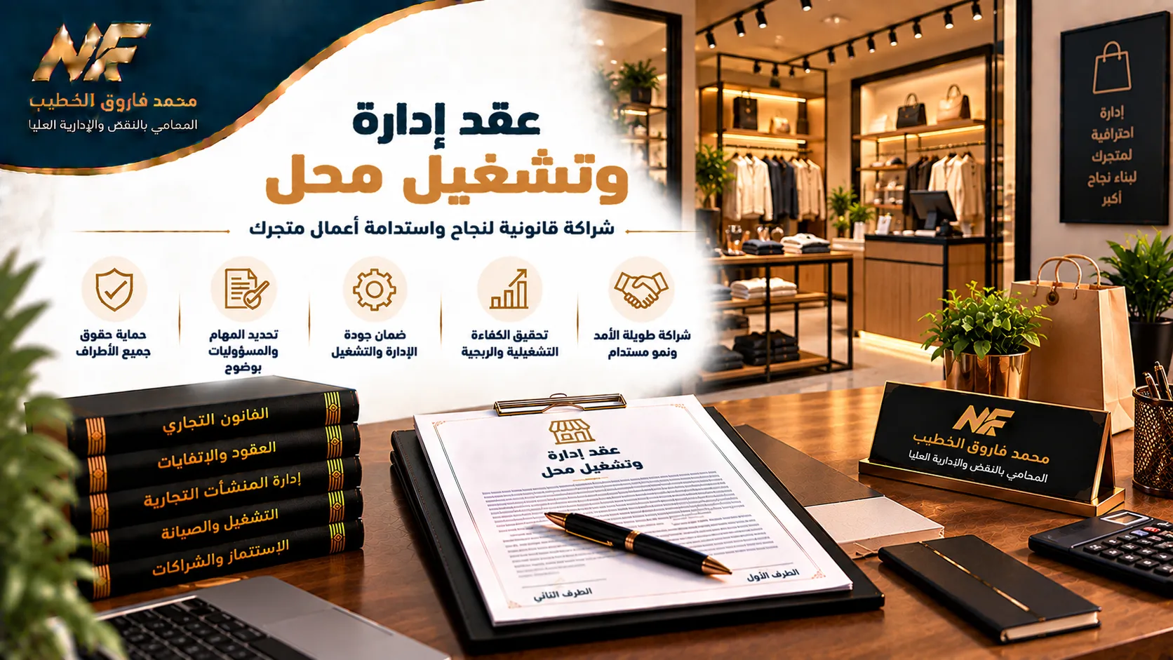 عقد إدارة وتشغيل محل في مصر | الشروط والبنود القانونية