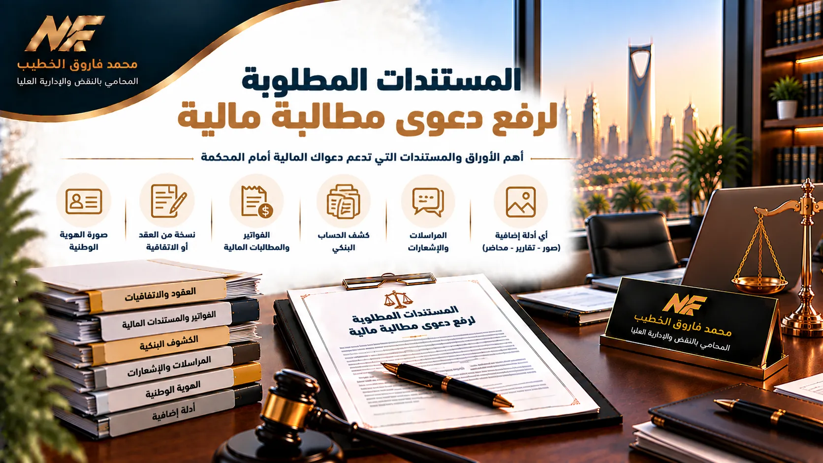 المستندات المطلوبة لرفع دعوى مطالبة مالية في السعودية